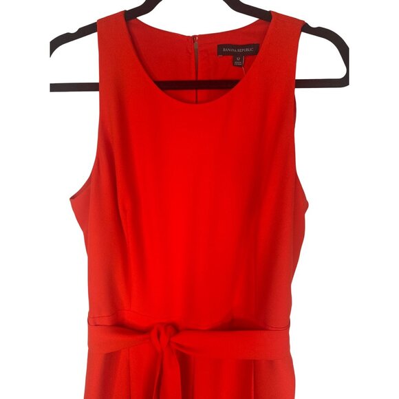 Banana Republic Red Size 12 Sleeveless Belted Jumpsuit NWT - Picture 5 of 15